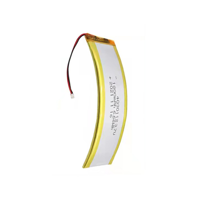 1C 3.7 V 1800mAh แบตเตอรี่ LiPo แบบโค้ง แบตเตอรี่ลิเธียมแบบกำหนดเองน้ำหนักเบา
