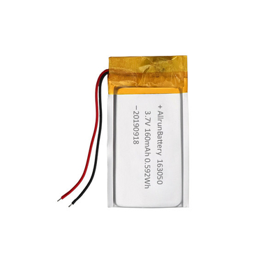 แบตเตอรี่ลิเธียมไอออนโพลิเมอร์แบบรีชาร์จ 160mAh 163050 3.7 V