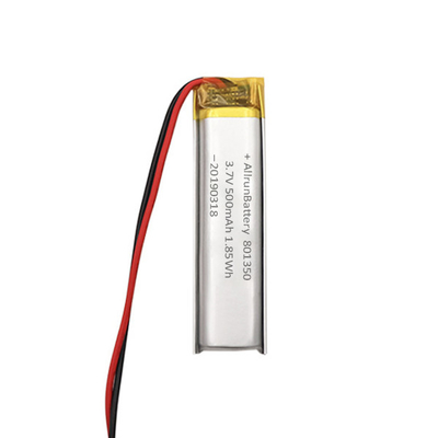 3.7V 500mAh 801350 แบตเตอรี่ลิเธียมไอออนแบบกำหนดเองแคบพิเศษสำหรับปากกาอ่านหนังสือ