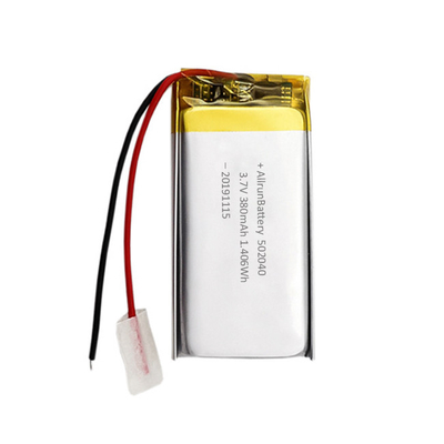 แบตเตอรี่ LiPo แบบบาง 3.7V 380mAh แบตเตอรี่ลิเธียมไอออนแบบกำหนดเอง