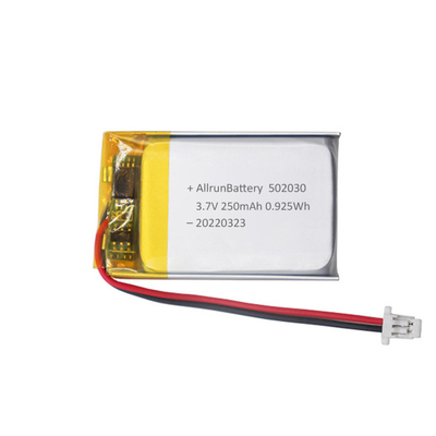 แบตเตอรี่ LiPo แบบบาง 3.7 V 250mAh แบตเตอรี่ลิเธียมโพลิเมอร์แบบรีชาร์จได้