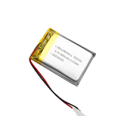 แบตเตอรี่ลิเธียมโพลิเมอร์เซลล์เดียว 3.7 V 600mAh แบตเตอรี่ LiPo