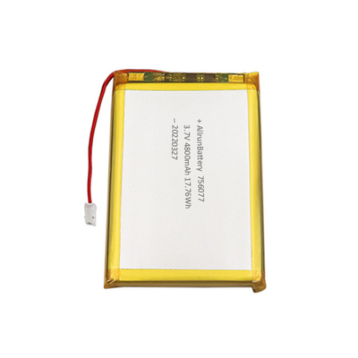 แบตเตอรี่ลิเธียมโพลิเมอร์แบบบาง 3.7V 4800mAh ลิเธียมไอออนลิเธียมโพลิเมอร์สี่เหลี่ยมผืนผ้า
