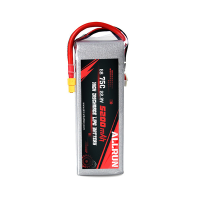 9048155 75C 22.2V 6S 5200mAh ชุดแบตเตอรี่ LiPo ที่มีการคายประจุสูง