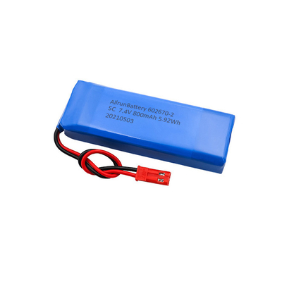 แบตเตอรี่ลิเธียมทางการแพทย์ 5C 2S1P 7.4 V 800mAh ชุดแบตเตอรี่ LiPo