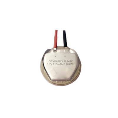 แบตเตอรี่ LiPo นวนิยายแบบกำหนดเองอันทรงพลัง 3.7 V 110mAh พร้อมรูปทรงหกเหลี่ยม 352220 แบตเตอรี่ลิเธียมไอออนโพลิเมอร์