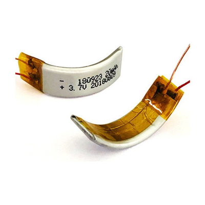 ชุดแบตเตอรี่ LiPo แบบกำหนดเอง 3.7V 22mAh ชุดแบตเตอรี่ลิเธียมโพลิเมอร์แบบโค้ง