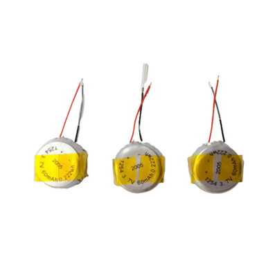 ปุ่มแพ็คแบตเตอรี่ Li-Polymer แบบรีชาร์จ 1C 3.7V 60mAh แบตเตอรี่ LiPo