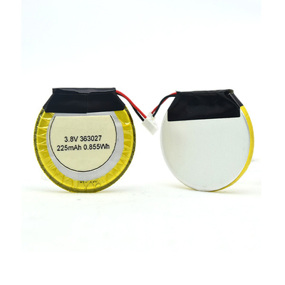 225mAh 3.8 V Li Polymer Battery แบบกลม / แบตเตอรี่ LiPo สำหรับหูฟังบลูทูธ