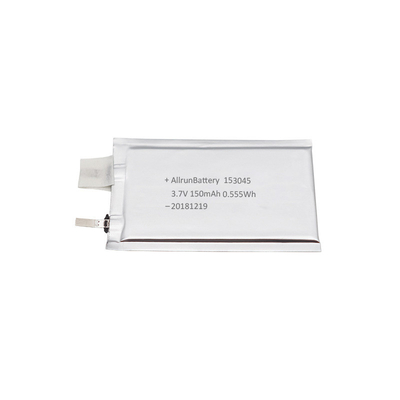 แบตเตอรี่ LiPo บางเฉียบ 3.7V 150mAh แบตเตอรี่ลิเธียมโพลิเมอร์แบบชาร์จไฟได้