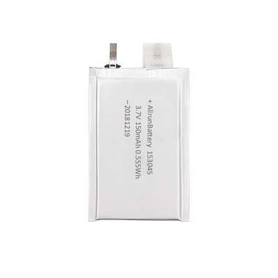 แบตเตอรี่ LiPo บางเฉียบ 3.7V 150mAh แบตเตอรี่ลิเธียมโพลิเมอร์แบบชาร์จไฟได้