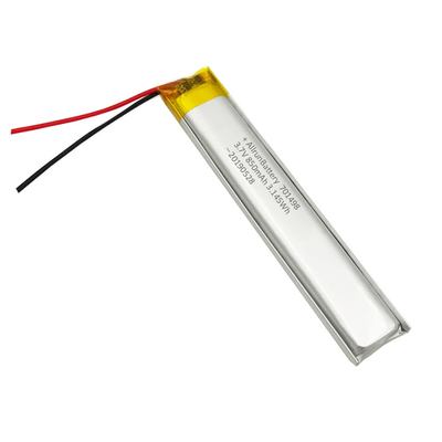 แบตเตอรี่ LiPo ขนาดเบา 3.7 V 850mAh แบตเตอรี่ LiPo แบบกำหนดเองที่แคบเป็นพิเศษ
