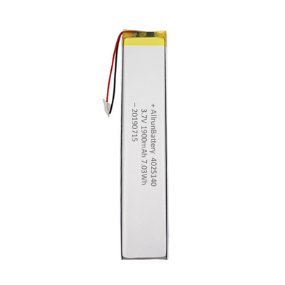 1900mAh 3.7 V แบตเตอรี่ LiPo แบบกำหนดเองแบบแคบเป็นพิเศษ ความน่าเชื่อถือสูงแบบชาร์จใหม่ได้