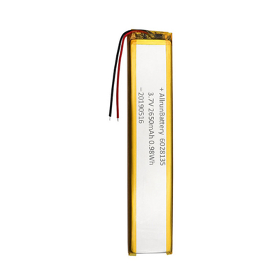 แบตเตอรี่ลิเธียมโพลิเมอร์ 3.7V 2650mAh แบตเตอรี่ LiPo แบบกำหนดเองแคบพิเศษ 6 มม