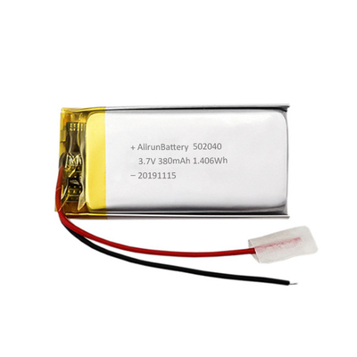 แบตเตอรี่ LiPo แบบบาง 3.7V 380mAh แบตเตอรี่ลิเธียมไอออนแบบกำหนดเอง