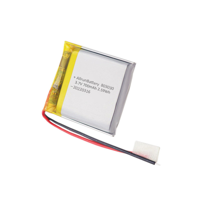 แบตเตอรี่ลิเธียมทางการแพทย์ที่ทรงพลังแบบชาร์จใหม่ได้ 3.7 V 700mAh แบตเตอรี่ LiPo