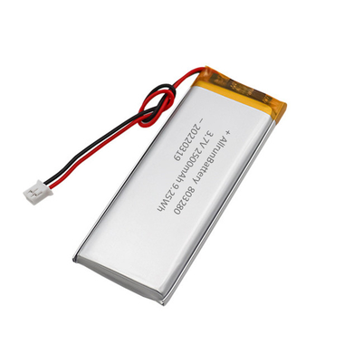 แบตเตอรี่รูปทรงสี่เหลี่ยมผืนผ้าแบบกำหนดเองแบบชาร์จใหม่ได้ 3.7 V 2500mAh แบตเตอรี่ LiPo
