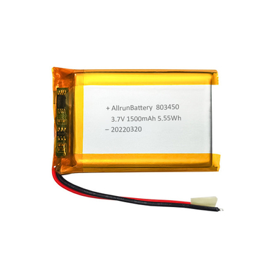 แบตเตอรี่รูปทรงสี่เหลี่ยมผืนผ้าอันทรงพลัง Custom 3.7 V 1500mAh LiPo Battery
