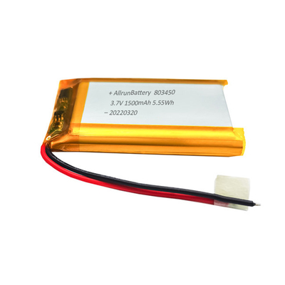 แบตเตอรี่รูปทรงสี่เหลี่ยมผืนผ้าอันทรงพลัง Custom 3.7 V 1500mAh LiPo Battery