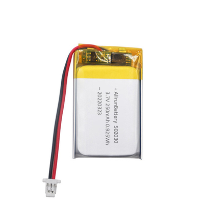 แบตเตอรี่ LiPo แบบบาง 3.7 V 250mAh แบตเตอรี่ลิเธียมโพลิเมอร์แบบรีชาร์จได้