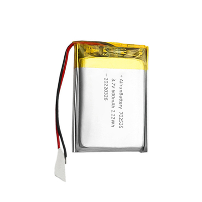 แบตเตอรี่ลิเธียมโพลิเมอร์เซลล์เดียว 3.7 V 600mAh แบตเตอรี่ LiPo