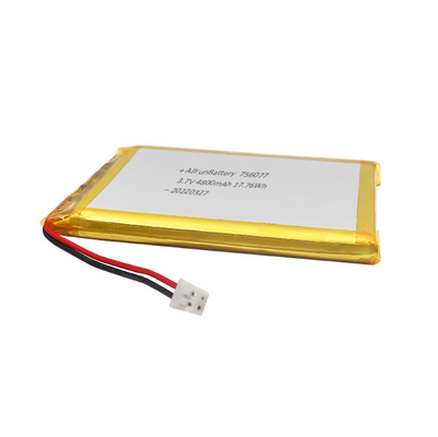 แบตเตอรี่ลิเธียมโพลิเมอร์แบบบาง 3.7V 4800mAh ลิเธียมไอออนลิเธียมโพลิเมอร์สี่เหลี่ยมผืนผ้า