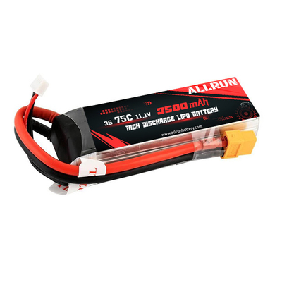 3S 3500mAh 11.1 V ชุดแบตเตอรี่ LiPo ปล่อยสูง 75C Li แบตเตอรี่ลิเธียมโพลิเมอร์