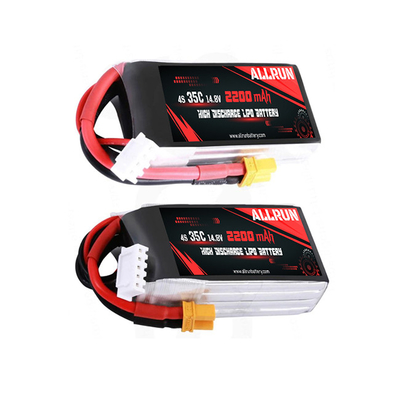 ชุดแบตเตอรี่ LiPo 35C 14.8V อัตรา C สูง 4S 2200mAh แบตเตอรี่ LiPo
