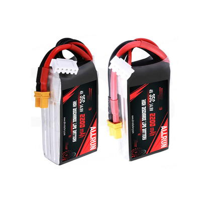 ชุดแบตเตอรี่ LiPo 35C 14.8V อัตรา C สูง 4S 2200mAh แบตเตอรี่ LiPo