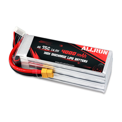 75C 4000mAh 4S LiPo Battery14.8V High C อัตราแบตเตอรี่ LiPo