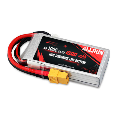 14.8V 4S 1500mAh แบตเตอรี่ LiPo 100C High C อัตราแบตเตอรี่ LiPo