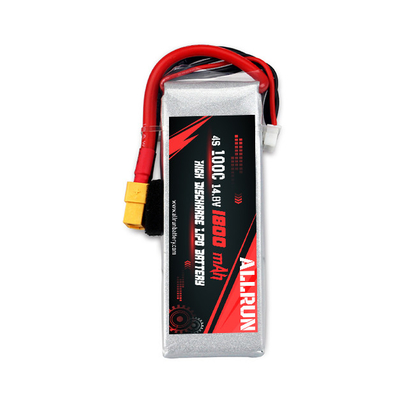 แบตเตอรี่ LiPo แบบชาร์จใหม่ได้ 100C 1800mAh 4S High C อัตรา 14.8V LiPo