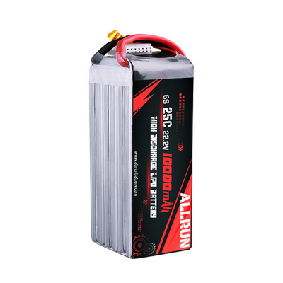 22.2V 6S 10000mAh แบตเตอรี่ LiPo 25C High C อัตราแบตเตอรี่ LiPo
