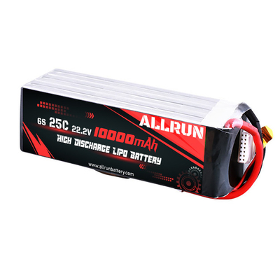 22.2V 6S 10000mAh แบตเตอรี่ LiPo 25C High C อัตราแบตเตอรี่ LiPo