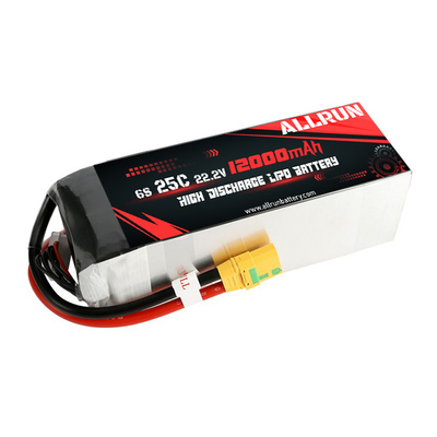 RC 25C 6S 12000mAh แบตเตอรี่ LiPo 22.2V High C Rate Battery Pack