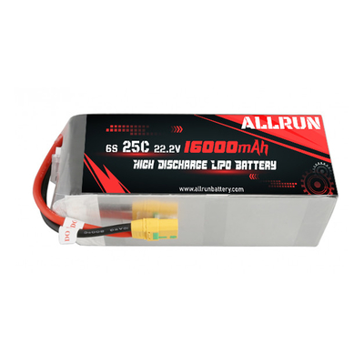 เครื่องมือไฟฟ้าแบตเตอรี่ LiPo ที่มีการคายประจุสูง 25C 22.2V 6S 16000mAh