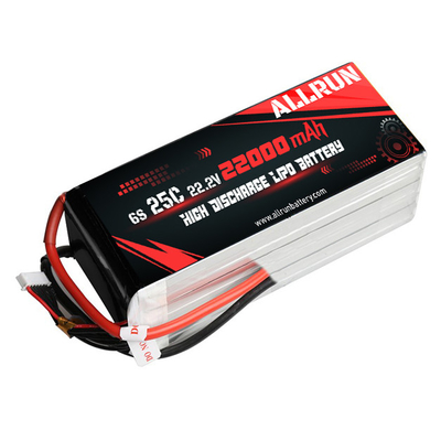 25C 6S 22000mAh แบตเตอรี่ LiPo 22.2V High C อัตราแบตเตอรี่ LiPo