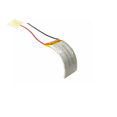 แบตเตอรี่ LiPo แบบชาร์จโค้ง 3.7 V 13mAh พร้อมการคายประจุเองต่ำ