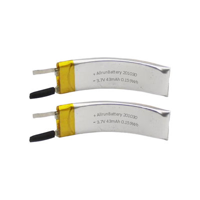 VR แบตเตอรี่ Li Polymer 3.7 V 43mAh แบตเตอรี่ชาร์จแบบโค้งได้ LiPo
