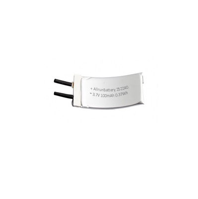 แบตเตอรี่ LiPo ขนาด 3.7 V 100mAh แบบกำหนดเอง 1C แบตเตอรี่ลิเธียมโพลิเมอร์แบบโค้ง