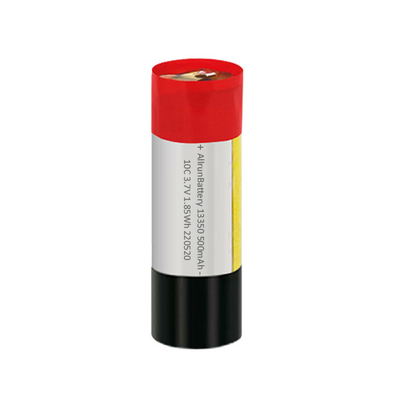 10C 3.7V 500mAh แบตเตอรี่ LiPo แบบกำหนดเอง Light แบตเตอรี่ลิเธียมโพลิเมอร์ทรงกระบอก
