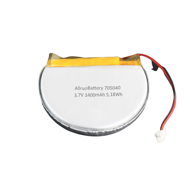 Custom 3.7V 1400mAh Round LiPo Battery Cell 705040 พร้อมความจุระดับสูง