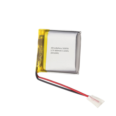 แบตเตอรี่ลิเธียมโพลิเมอร์แบบเหลี่ยม 3.7 V 900mAh แบตเตอรี่ Li Po