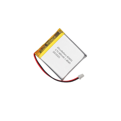 แบตเตอรี่ LiPo แบบเหลี่ยม 400mAh 1C 3.7 V Li Polymer แบตเตอรี่แบบชาร์จไฟได้