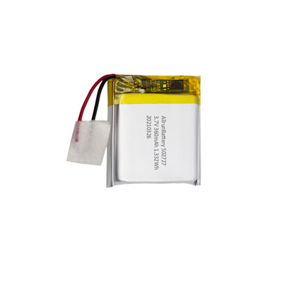 แบตเตอรี่รูปทรงสี่เหลี่ยม PCM แบบชาร์จใหม่ได้ 3.7 V 360mAh LiPo Battery