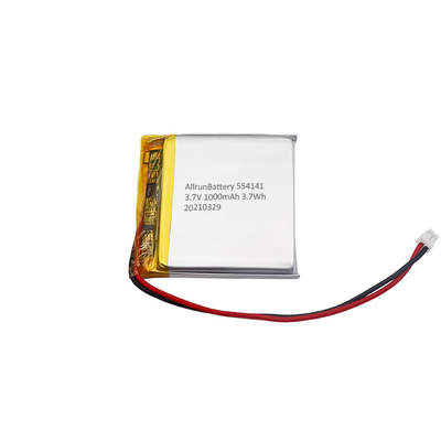 แบตเตอรี่ลิเธียมโพลิเมอร์แบบรีชาร์จทรงสี่เหลี่ยม 1000mAh แบตเตอรี่ LiPo 3.7 V