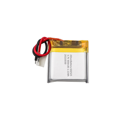 1C 3.7 V 300mAh แบตเตอรี่ลิเธียมโพลิเมอร์แบบรีชาร์จ 602525