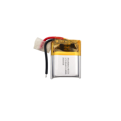 3.7V 40mAh แบตเตอรี่ LiPo ขนาดเล็กพิเศษ / แบตเตอรี่ลิเธียมโพลิเมอร์ 401215