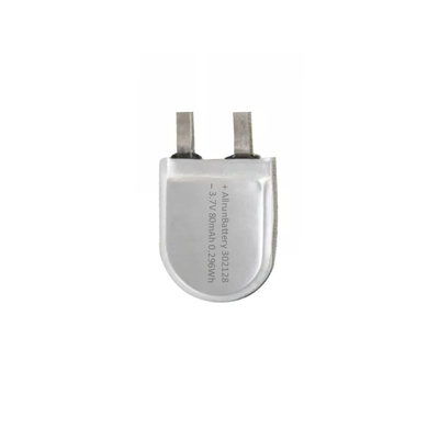 302128 3.7 V 80mAh 1C ชาร์จแบตเตอรี่ลิเธียมโพลิเมอร์ที่กำหนดเองในปัจจุบัน, แบตเตอรี่ LiPo นวนิยายรูปตัว U